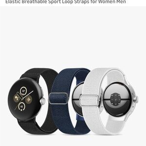 3 Stretchy Nylon Bands Compatible with Google Pixel Watch 4/3/2/1 Band 41mm